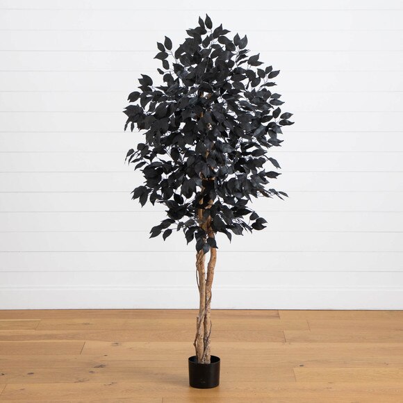 5-ft Artificial Halloween Black Ficus Tree with Natural Trunk - SKU #T5136 - 6