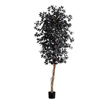 6-ft Artificial Halloween Black Ficus Tree with Natural Trunk - SKU #T5137