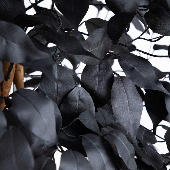 7-ft Artificial Hallloween Black Ficus Tree with Natural Trunk - SKU #T5138 - 2