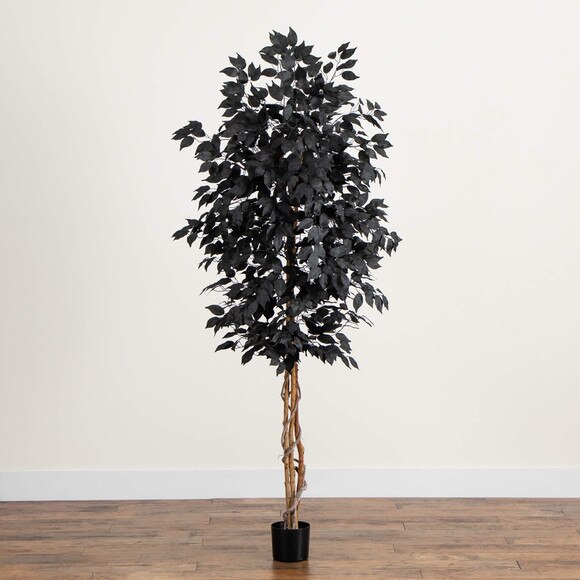 7-ft Artificial Hallloween Black Ficus Tree with Natural Trunk - SKU #T5138 - 4