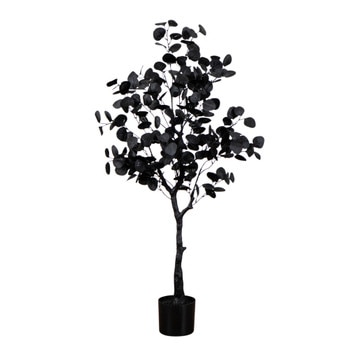 4-ft Artificial Halloween Black Eucalyptus Tree - SKU #T5149