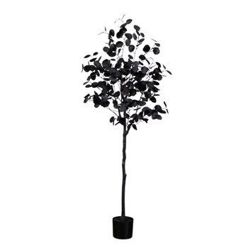 5-ft Artificial Halloween Black Eucalyptus Tree - SKU #T5150