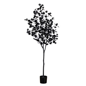 6-ft Artificial Halloween Black Eucalyptus Tree - SKU #T5151
