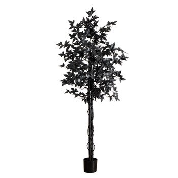 6-ft Artificial Halloween Black Maple Tree with Natural Trunk - SKU #T5157
