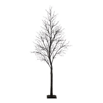 8-ft Pre-Lit Halloween Deluxe Black Twig Artificial Tree with 216 Orange Purple LED Lights - SKU #T5172