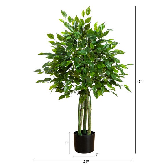 3.5-ft UV Resistant Artificial Ficus Tree Indoor/Outdoor - SKU #T5176 - 1
