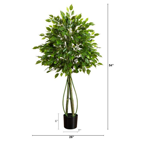 4.5-ft UV Resistant Artificial Ficus Tree Indoor/Outdoor - SKU #T5177 - 1