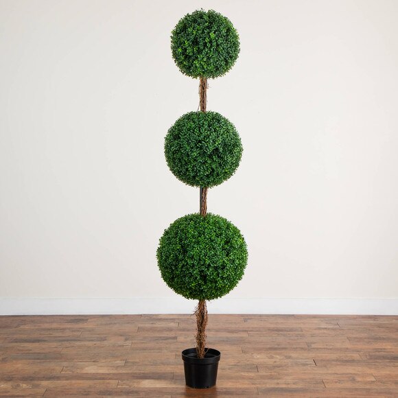 7-ft UV Resistant Artificial Triple Ball Boxwood Topiary Tree Indoor/Outdoor - SKU #T5181 - 10