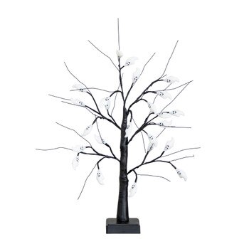 2-ft Pre-Lit Artificial Halloween Ghost Twig Tree with 24 Purple LED Lights - SKU #T5198
