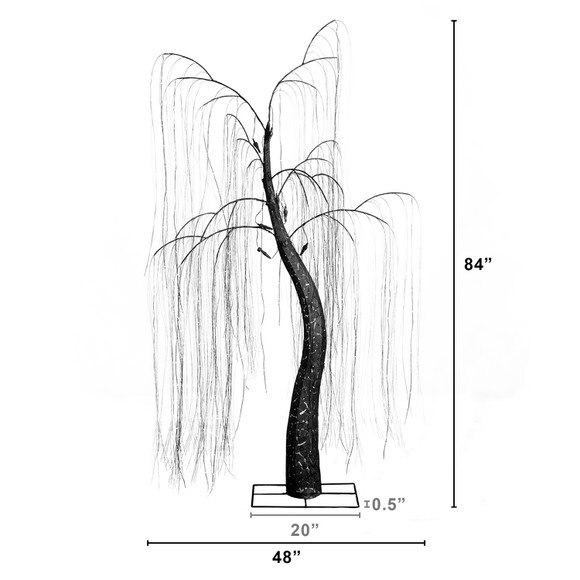 7-ft Pre-Lit Artificial Halloween Black Willow Tree with 600 Purple and Orange Dual Color LED Lights - SKU #T5206 - 1
