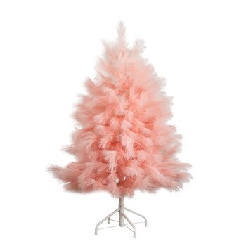 4-ft Artificial Pink Pampas Grass Christmas Tree - SKU #T5211