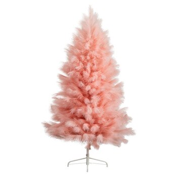 6-ft Artificial Pink Pampas Grass Christmas Tree - SKU #T5212