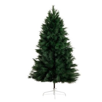 6-ft Artificial Green Pampas Grass Christmas Tree - SKU #T5214