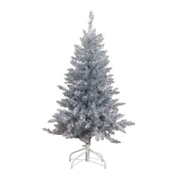 6-ft Artificial Silver Christmas Tree with 300 Cool White LED Lights - SKU #T5239