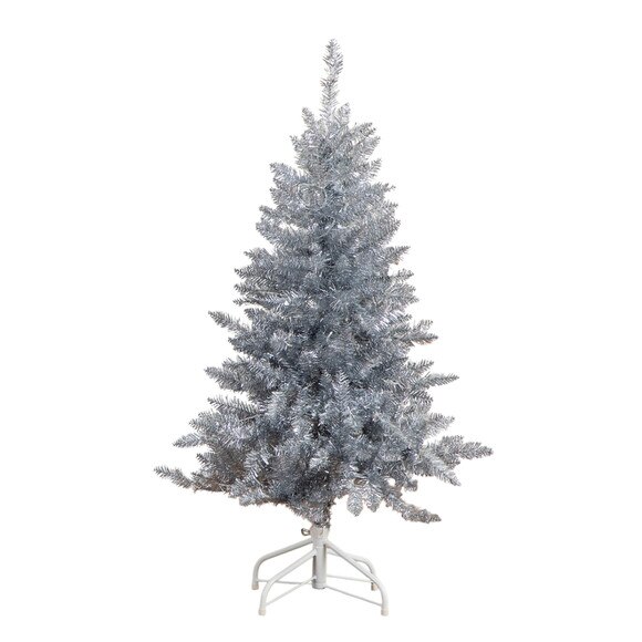 6-ft Artificial Silver Christmas Tree with 300 Cool White LED Lights - SKU #T5239