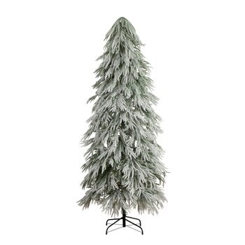 7-ft Flocked Down Swept Artificial Christmas Tree with 300 LED Lights - SKU #T5241