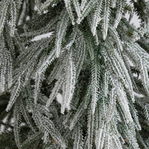 7-ft Flocked Down Swept Artificial Christmas Tree with 300 LED Lights - SKU #T5241 - 2