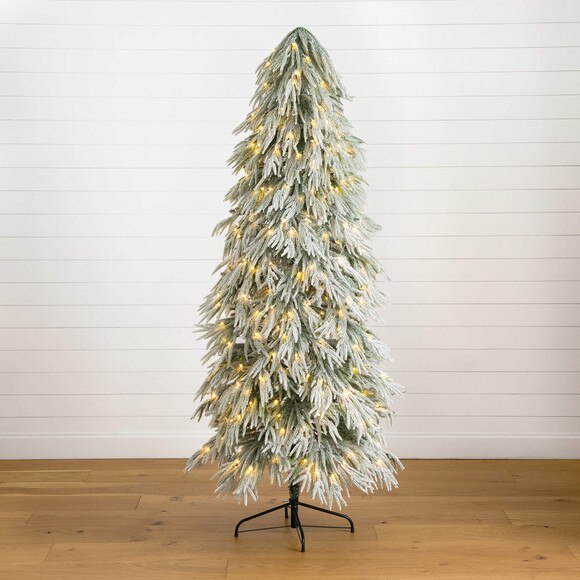 7-ft Flocked Down Swept Artificial Christmas Tree with 300 LED Lights - SKU #T5241 - 10