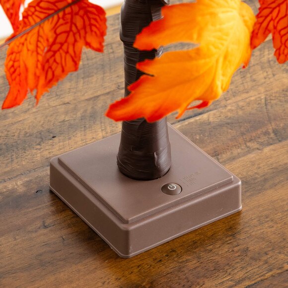 2-ft Pre-Lit Bright Autumn Maple Artificial Fall Tree with 24 Warm White LED Lights and Detachable Base - SKU #T5284 - 4