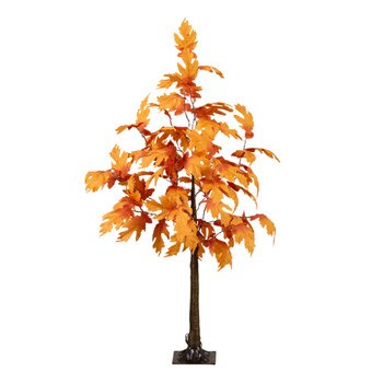 4-ft Pre-Lit Autumn Maple Artificial Fall Tree with 180 Warm White LED Lights - SKU #T5291
