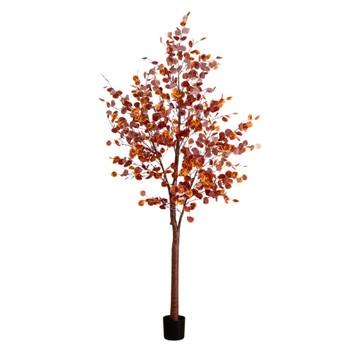 9-ft Pre-Lit Grand Autumn Eucalyptus Artificial Fall Tree with 700 Warm White LED Lights - SKU #T5299