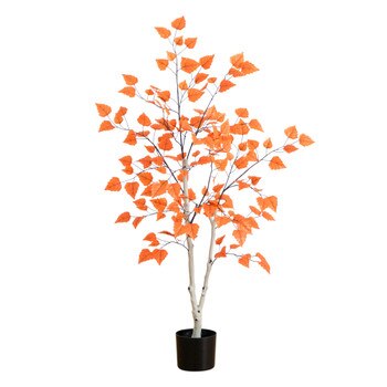 4-ft Autumn Paper Birch Artificial Fall Tree - SKU #T5308