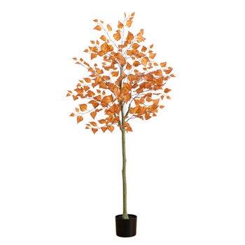 5-ft Autumn Birch Leaf Artificial Fall Tree - SKU #T5317