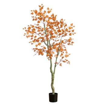 6-ft Autumn Birch Leaf Artificial Fall Tree - SKU #T5318