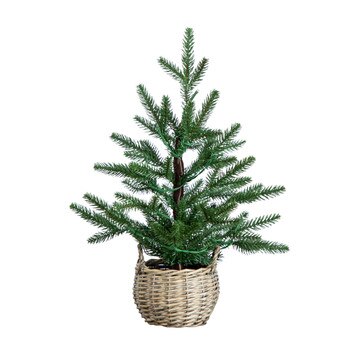 1.5-ft Pre-Lit Artificial Mini Christmas Tree in Basket with 20 Warm White LED Lights - SKU #T5328