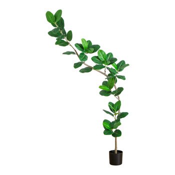 7-ft Artificial Curved Trunk Audrey Ficus Tree - SKU #T5337