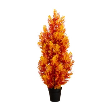 3-ft UV Resistant Autumn Artificial Fall Cedar Tree Indoor/Outdoor - SKU #T5338