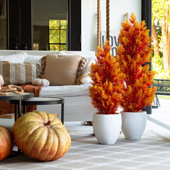 3-ft UV Resistant Autumn Artificial Fall Cedar Tree Indoor/Outdoor - SKU #T5338 - 5