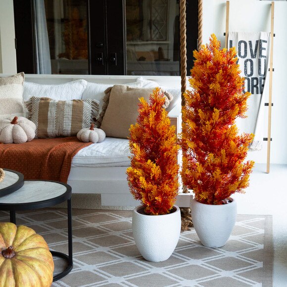 3-ft UV Resistant Autumn Artificial Fall Cedar Tree Indoor/Outdoor - SKU #T5338 - 10