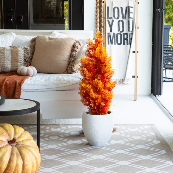 3-ft UV Resistant Autumn Artificial Fall Cedar Tree Indoor/Outdoor - SKU #T5338 - 11
