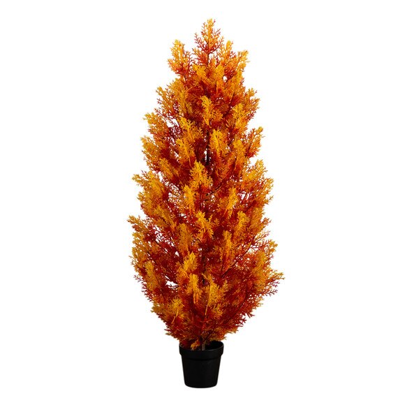 4-ft UV Resistant Autumn Artificial Fall Cedar Tree Indoor/Outdoor - SKU #T5339