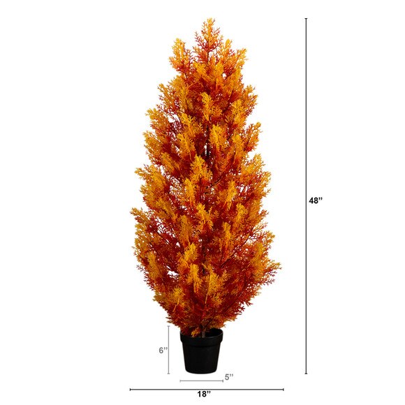 4-ft UV Resistant Autumn Artificial Fall Cedar Tree Indoor/Outdoor - SKU #T5339 - 1