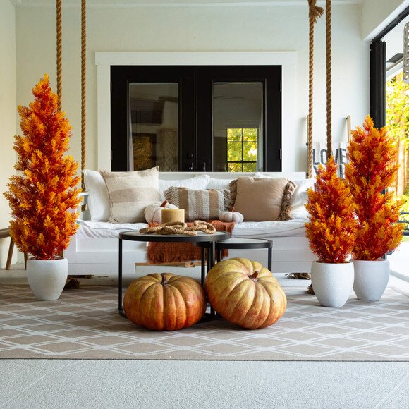 4-ft UV Resistant Autumn Artificial Fall Cedar Tree Indoor/Outdoor - SKU #T5339 - 8