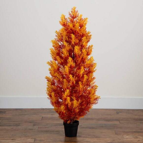 4-ft UV Resistant Autumn Artificial Fall Cedar Tree Indoor/Outdoor - SKU #T5339 - 11
