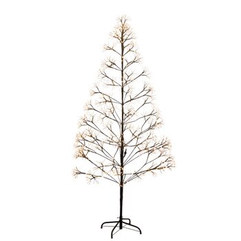 6-ft Pre-Lit Artificial Halloween Black Starburst Tree with 1680 Fairy Warm White LED Lights - SKU #T5410