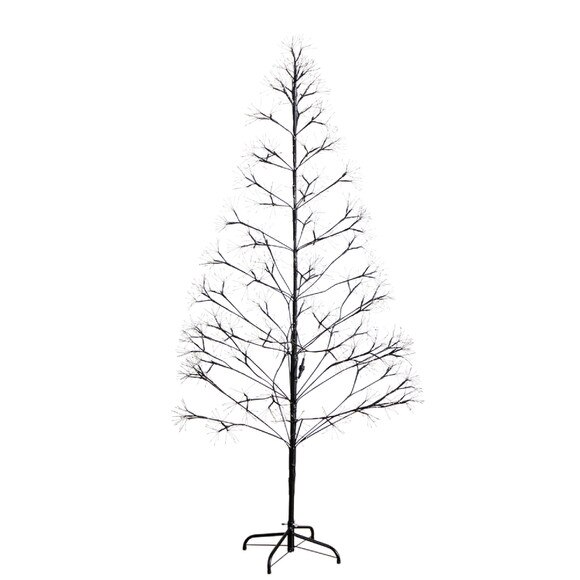 6-ft Pre-Lit Artificial Halloween Black Starburst Tree with 1680 Fairy Warm White LED Lights - SKU #T5410 - 2
