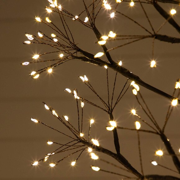 6-ft Pre-Lit Artificial Halloween Black Starburst Tree with 1680 Fairy Warm White LED Lights - SKU #T5410 - 4