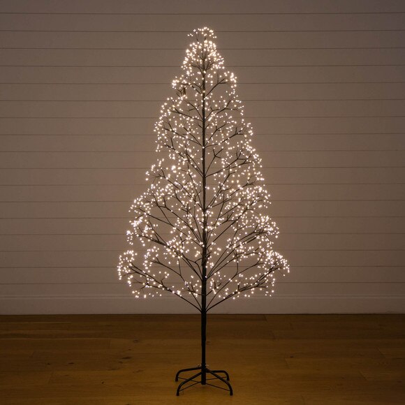 6-ft Pre-Lit Artificial Halloween Black Starburst Tree with 1680 Fairy Warm White LED Lights - SKU #T5410 - 9