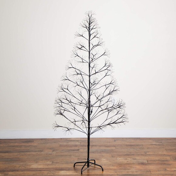 6-ft Pre-Lit Artificial Halloween Black Starburst Tree with 1680 Fairy Warm White LED Lights - SKU #T5410 - 11