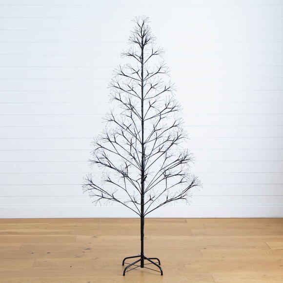 6-ft Pre-Lit Artificial Halloween Black Starburst Tree with 1680 Fairy Warm White LED Lights - SKU #T5410 - 13