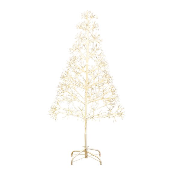 4-ft Pre-Lit Artificial White Starburst Tree with 800 Fairy Warm White LED Lights - SKU #T5411