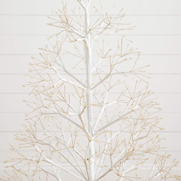 4-ft Pre-Lit Artificial White Starburst Tree with 800 Fairy Warm White LED Lights - SKU #T5411 - 5