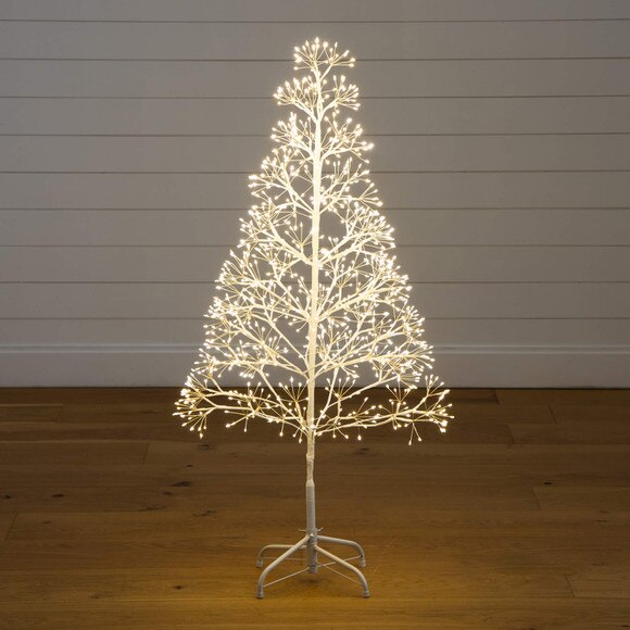 4-ft Pre-Lit Artificial White Starburst Tree with 800 Fairy Warm White LED Lights - SKU #T5411 - 9