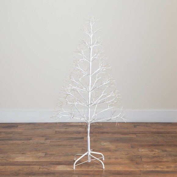 4-ft Pre-Lit Artificial White Starburst Tree with 800 Fairy Warm White LED Lights - SKU #T5411 - 12