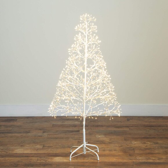 4-ft Pre-Lit Artificial White Starburst Tree with 800 Fairy Warm White LED Lights - SKU #T5411 - 13