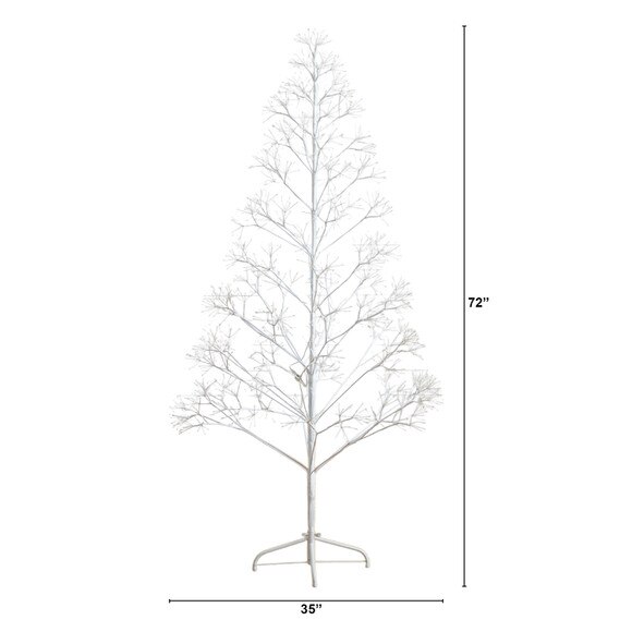 6-ft Pre-Lit Artificial White Starburst Tree with 1680 Fairy Warm White LED Lights - SKU #T5412 - 1